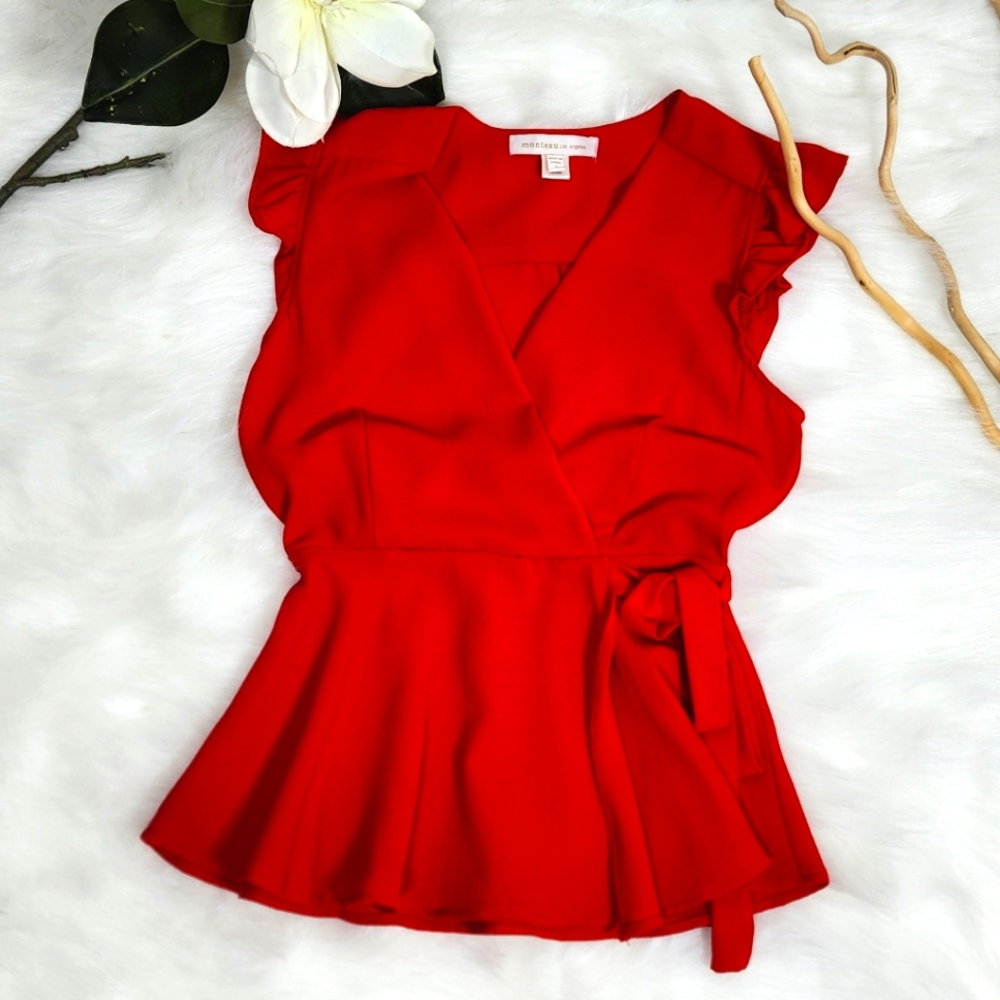 NWOT sz SMALL red V-neck, Sleeveless Summer top